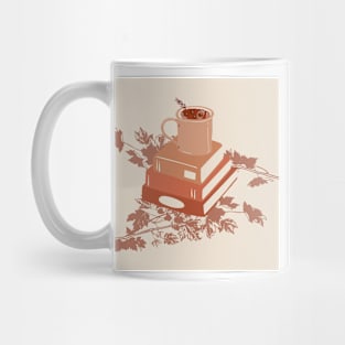 books, coffee, and autumn leaves Mug